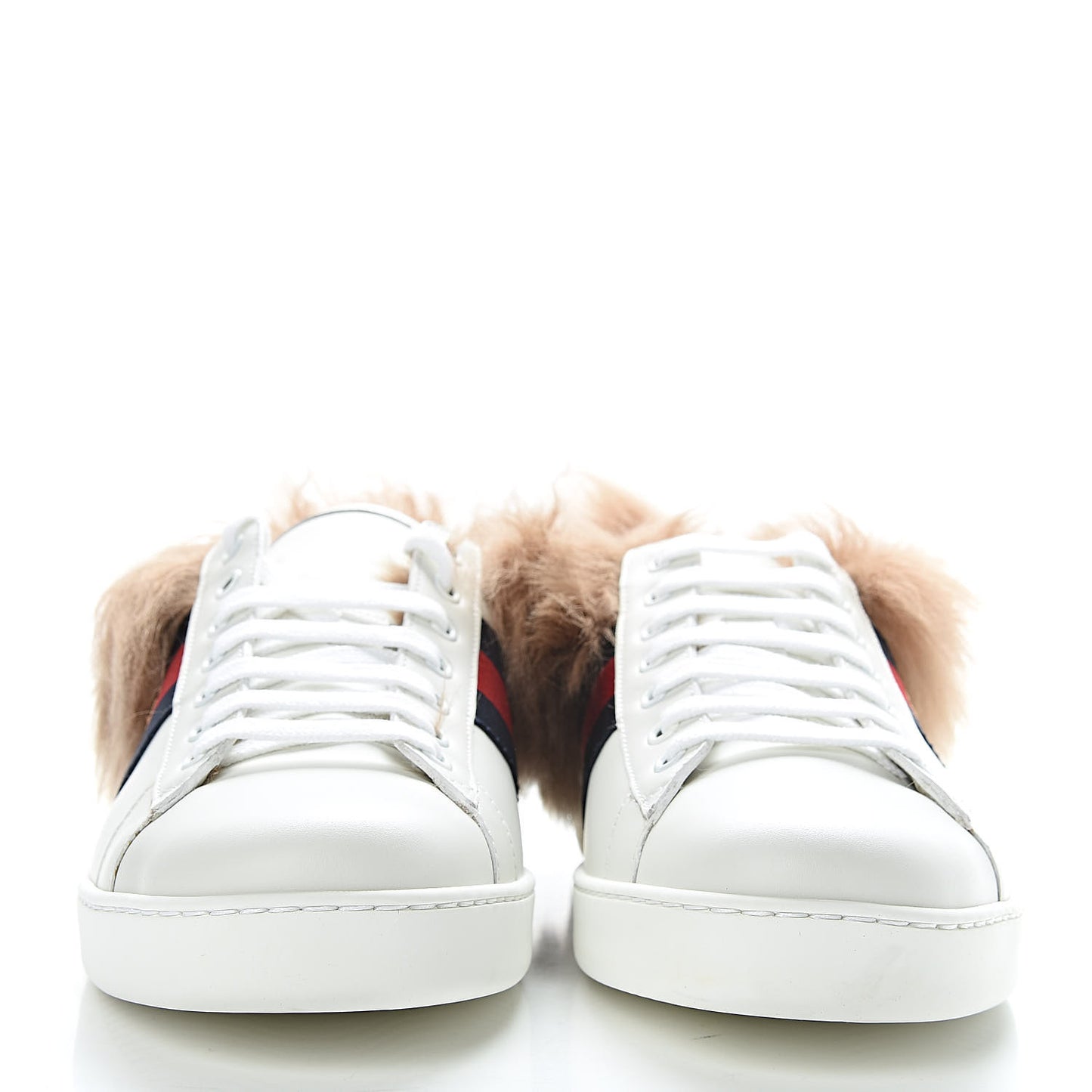 Calfskin Wool Web Bee Embroidered Mens Ace Sneakers 8.5 White