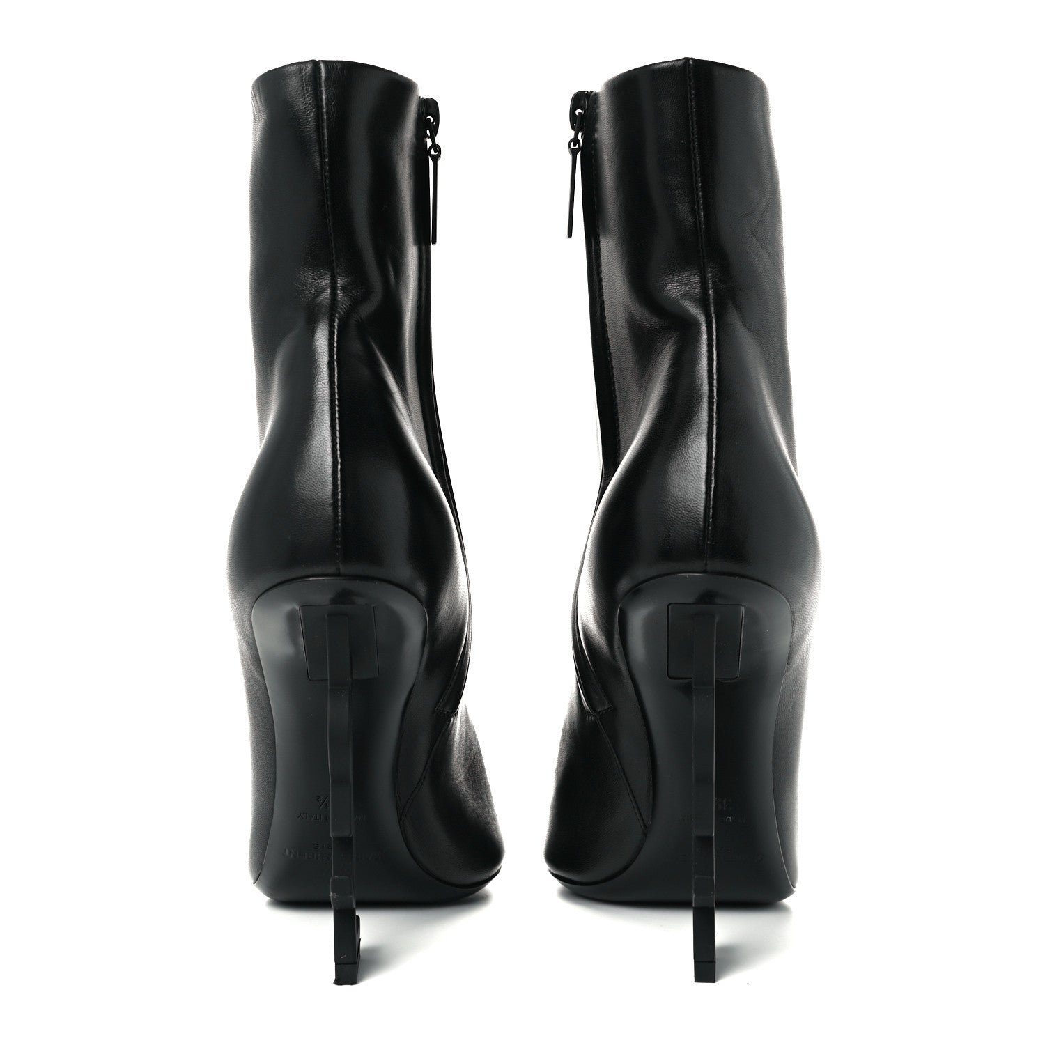 Saint Laurent Calfskin Opyum Ankle Boots 39.5 Black 6 of 11