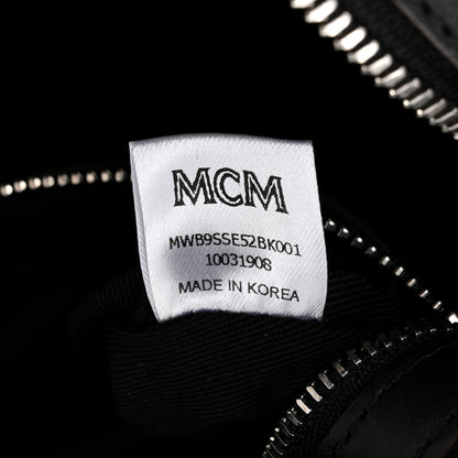 MCM Calfskin Ottomar Monogram Essential Boston Bag Black 7 of 10