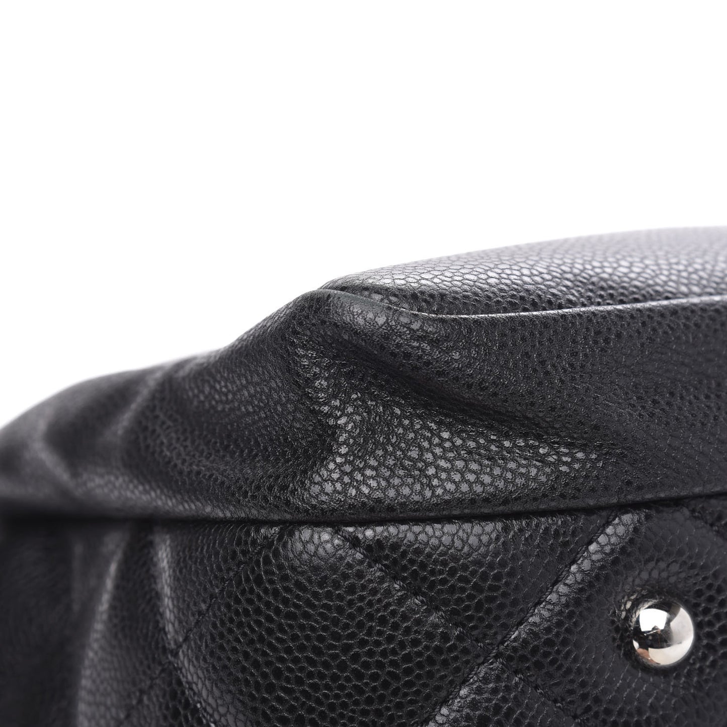 Soft Caviar Large Timeless CC Shopping Tote Black