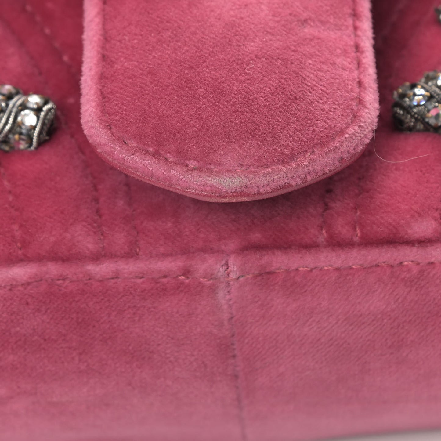 Velvet Matelasse Embroidered Mini GG Marmont Shoulder Bag Light Raspberry Rose