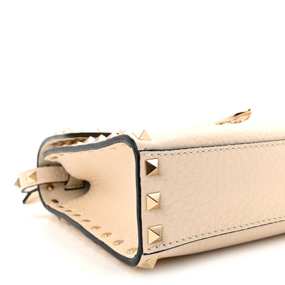 Valentino Garavani Pebbled Calfskin Medium Rockstud Flip Lock Crossbody Bag Light Ivory 8 of 9
