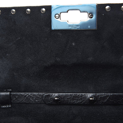 Valentino Garavani Craquele Nappa Rockstud Spike Wallet on Chain Black 10 of 12