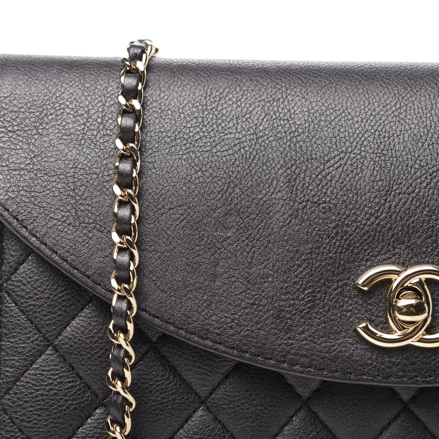 Calfskin Quilted Smart Pocket Flap Bag Dark Gray