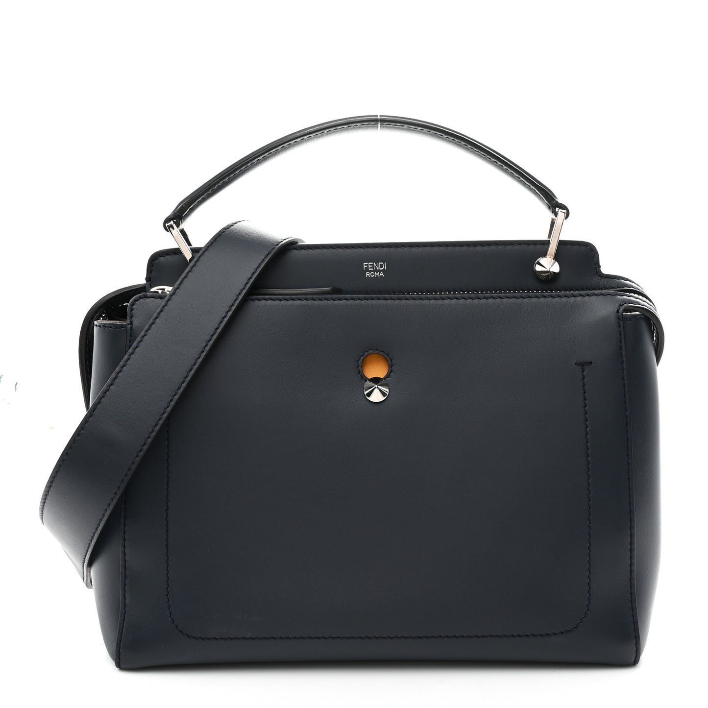Vitello Baltico Dolce DotCom Satchel Navy Yellow