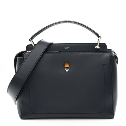 Fendi Vitello Baltico Dolce DotCom Satchel Navy Yellow 1 of 11