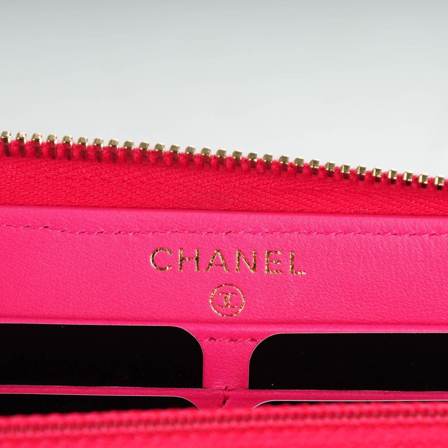Lambskin Quilted Large Gusset Zip Around Wallet Pink