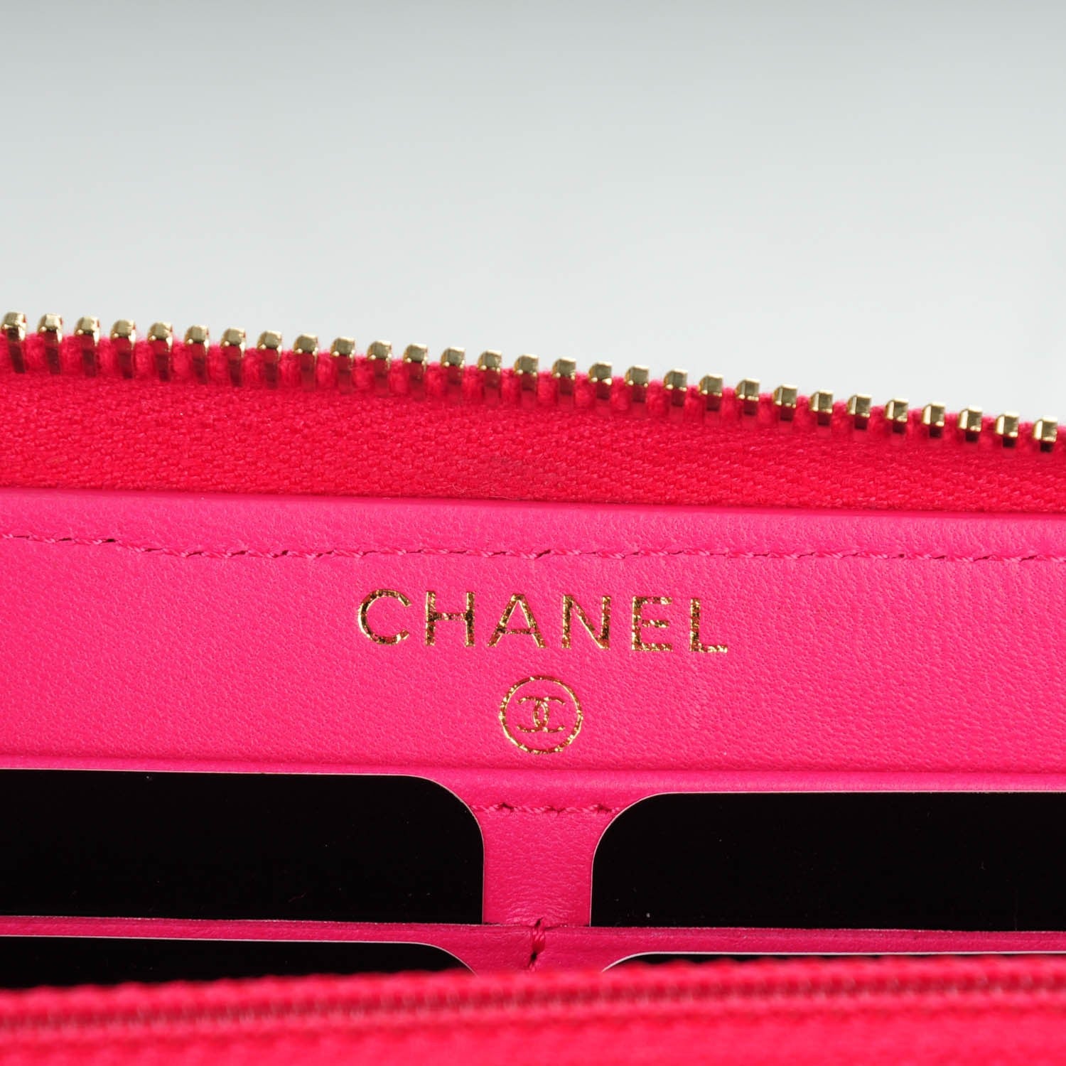 Chanel Lambskin Quilted Large Gusset Zip Around Wallet Pink 7 of 8
