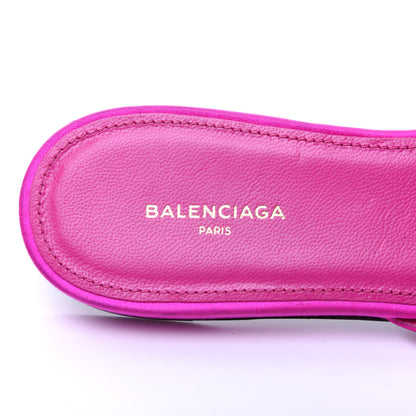 Balenciaga Satin Sequin Embellished Slash Slippers 37.5 Fuchsia 7 of 11