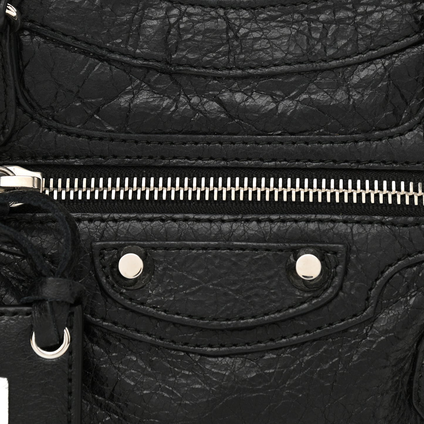 Agneau Classic Silver Hardware Mini City Black