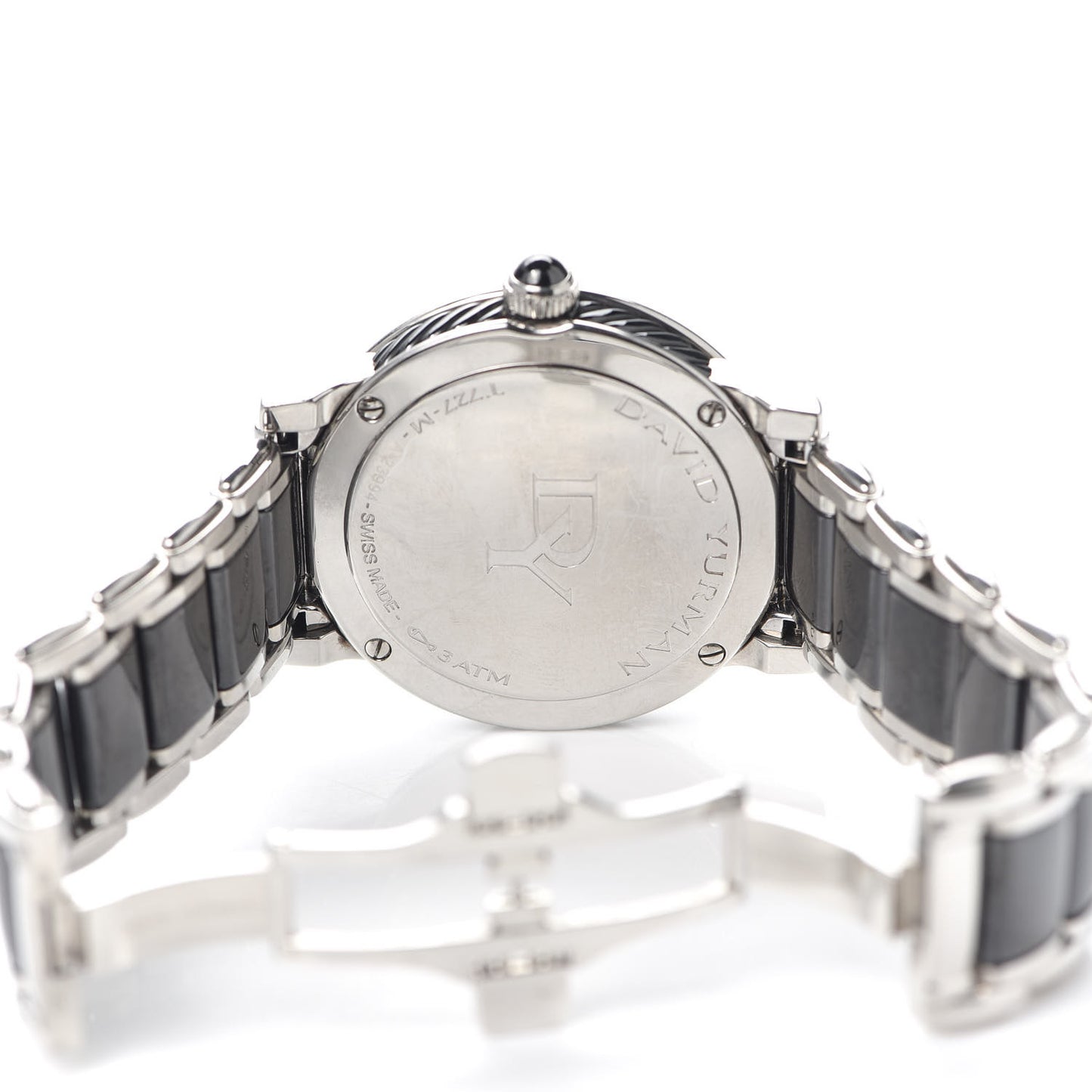 Stainless Steel Ceramic Diamond Bezel 38mm Classic Quartz Watch Black