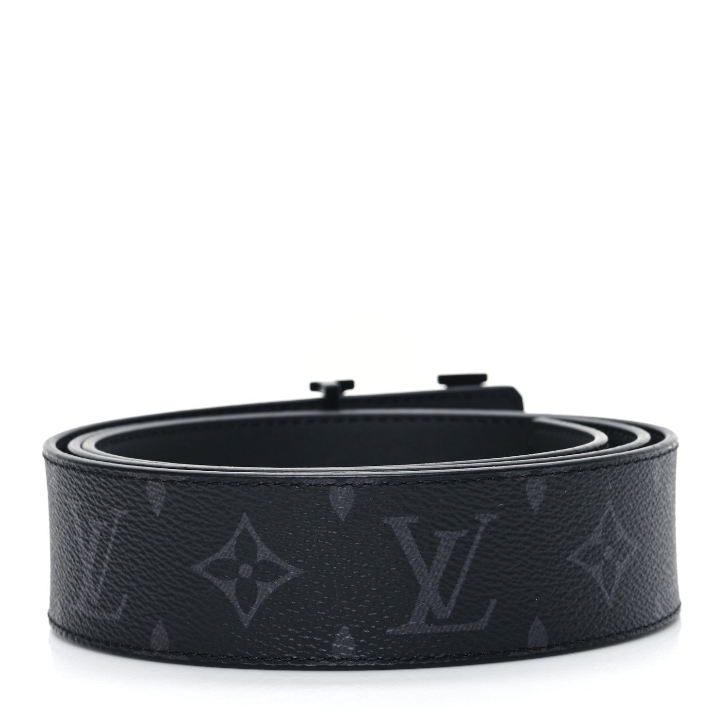Louis Vuitton Monogram Eclipse Taigarama 40mm LV Initiales Reversible Belt 100 40 Black 2 of 6