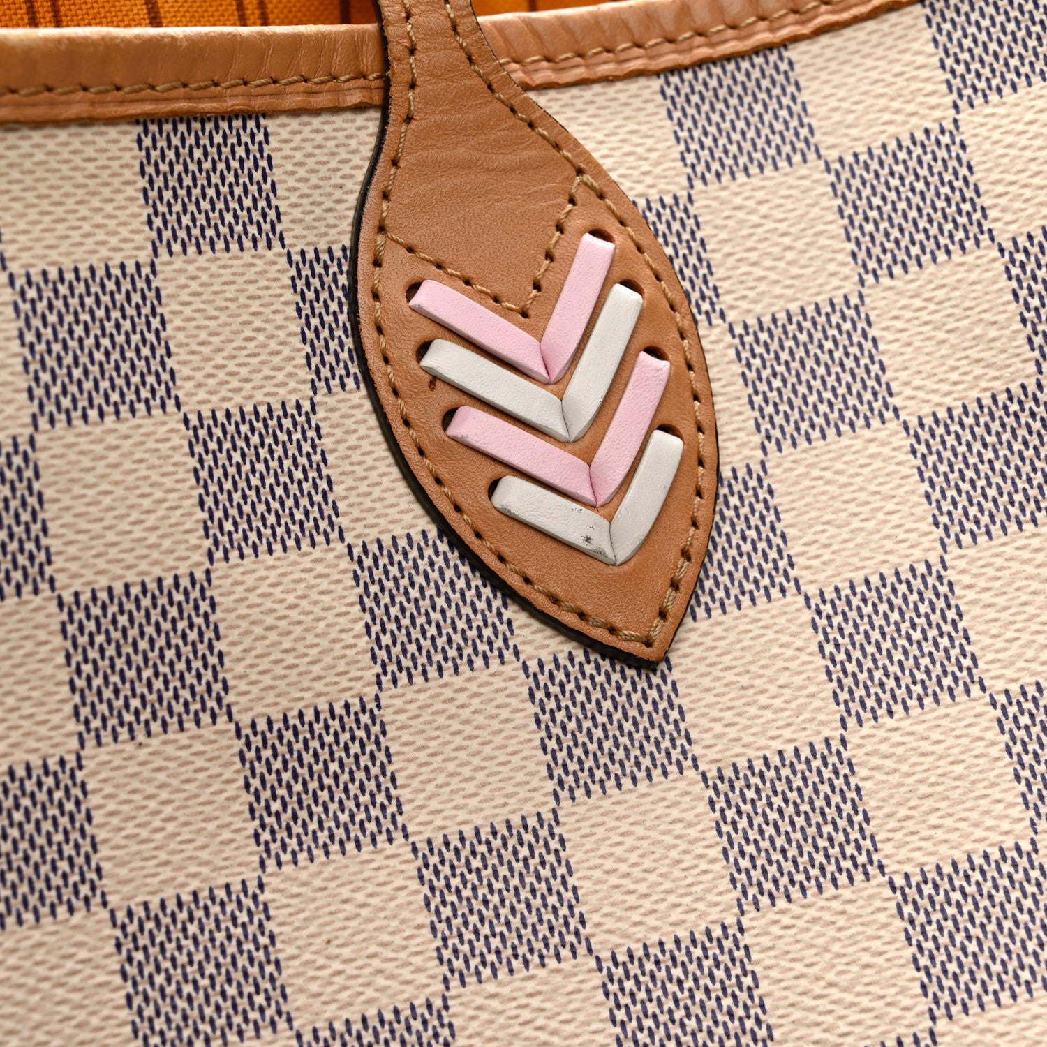 Louis Vuitton Damier Azur Braided Neverfull MM Orange 14 of 15