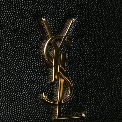 Saint Laurent Grain De Poudre Medium Classic Monogram Kate Satchel Black 4 of 5