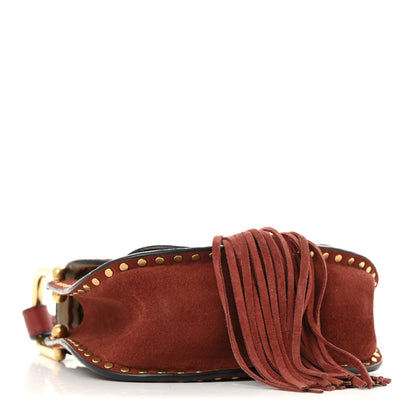 Chloe Suede Calfskin Braided Mini Hudson Shoulder Bag Sienna Red 4 of 13