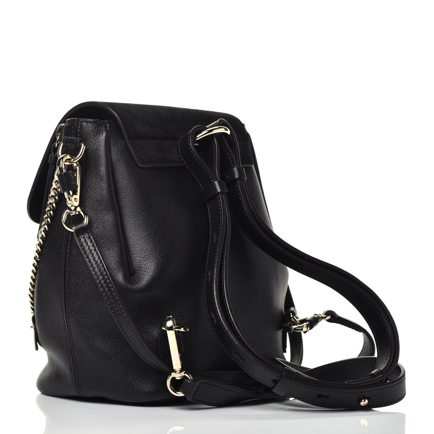Chloe Suede Calfskin Small Faye Backpack Black 3 of 9