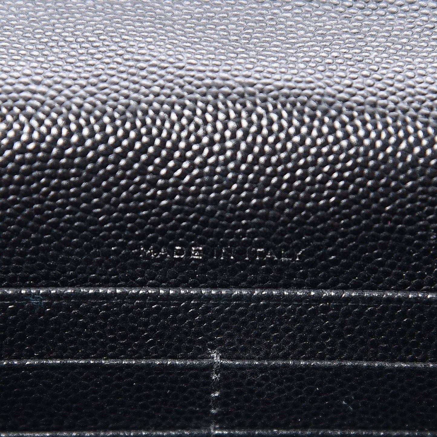 Grain De Poudre Matelasse Chevron Monogram Envelope Chain Wallet Black