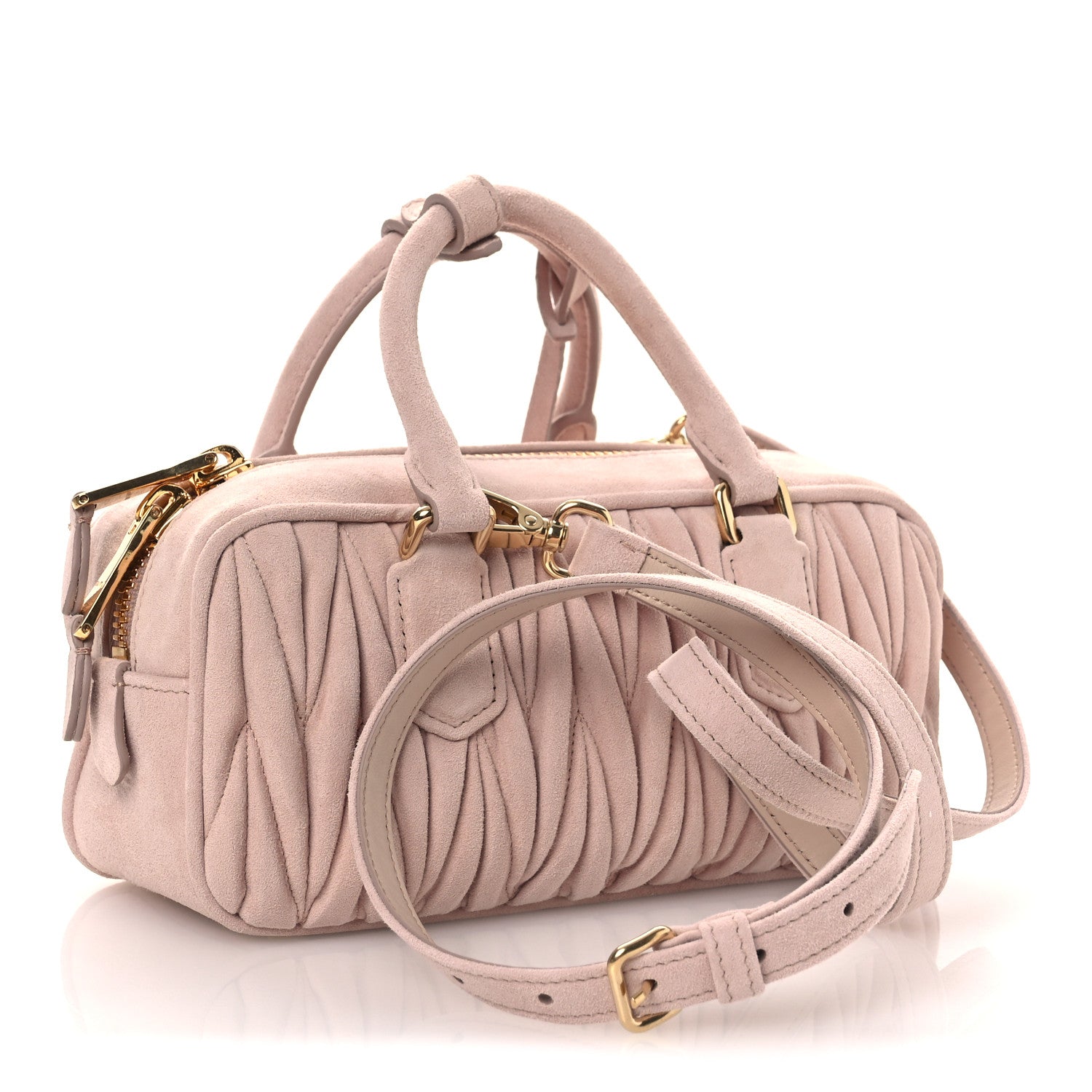 Miu Miu Suede Matelasse Regular Arcadie Top Handle Bag Pesco 3 of 11