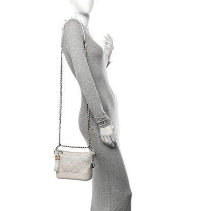 Chanel Patent Goatskin Quilted Small Gabrielle Hobo White 2 of 14