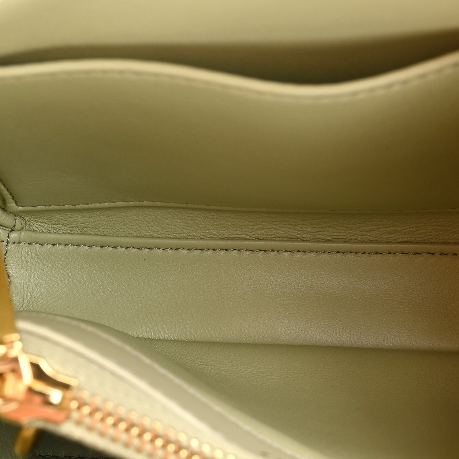 Celine Satinated Calfskin Mini 16 Top Handle Bag Almond Green 8 of 15