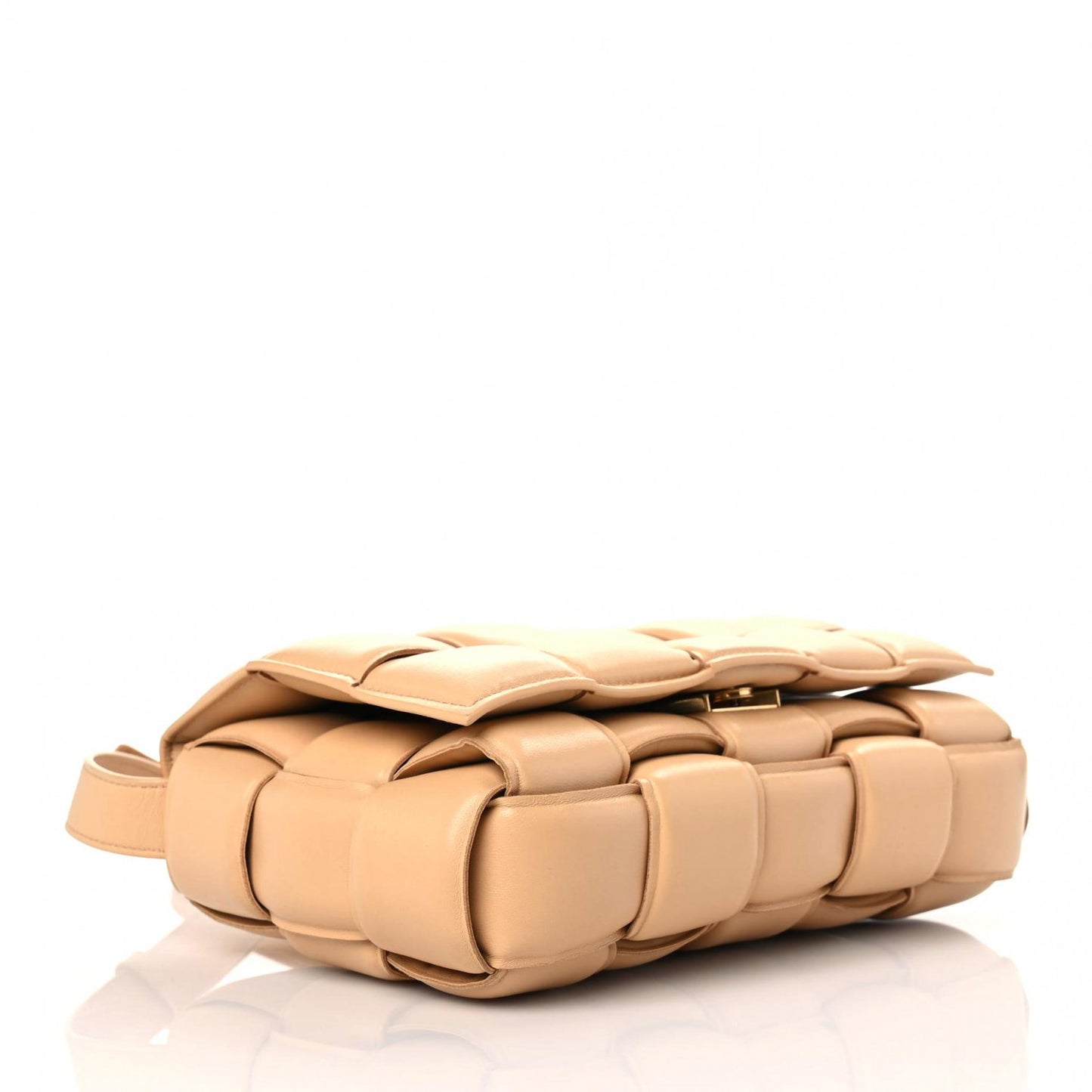 Nappa Maxi Intreccio Padded Cassette Crossbody Bag Porridge
