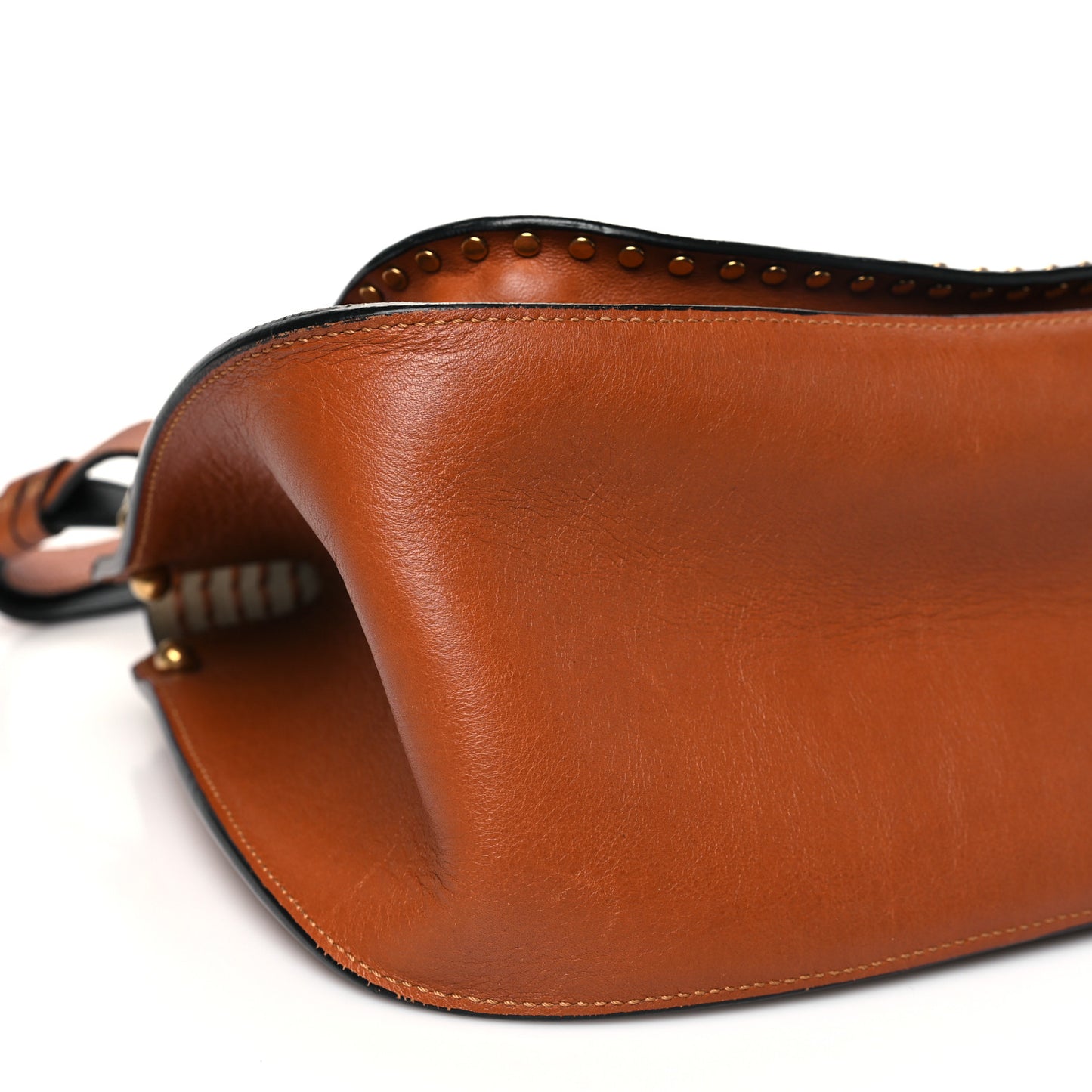 Calfskin Braided Medium Hudson Shoulder Bag Caramel