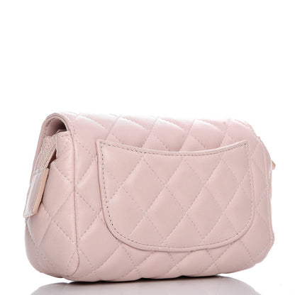 Chanel Lambskin Quilted Flap Cosmetic Case Light Pink 3 of 12