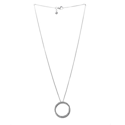 David Yurman Sterling Silver Diamond Crossover Circle Pendant Necklace 3 of 7