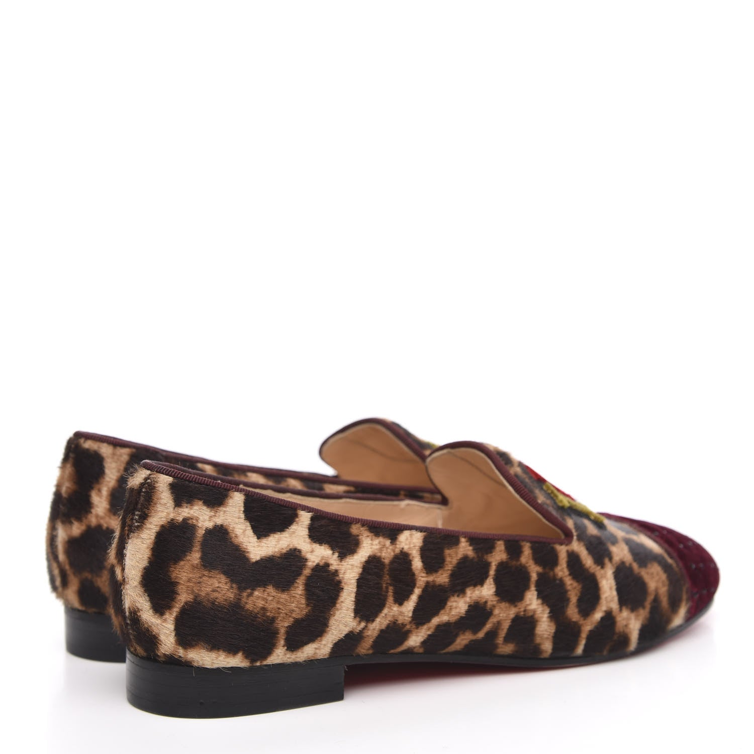 Christian Louboutin Leopard Print Cap Toe I Love My Loubies Loafers 38 Rouge Imperial 5 of 9