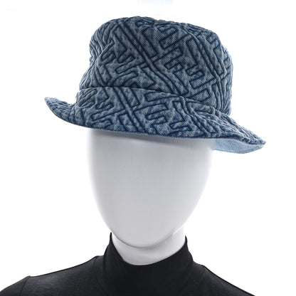 Fendi Denim Embroidered FF Bucket Hat M Blue 2 of 9