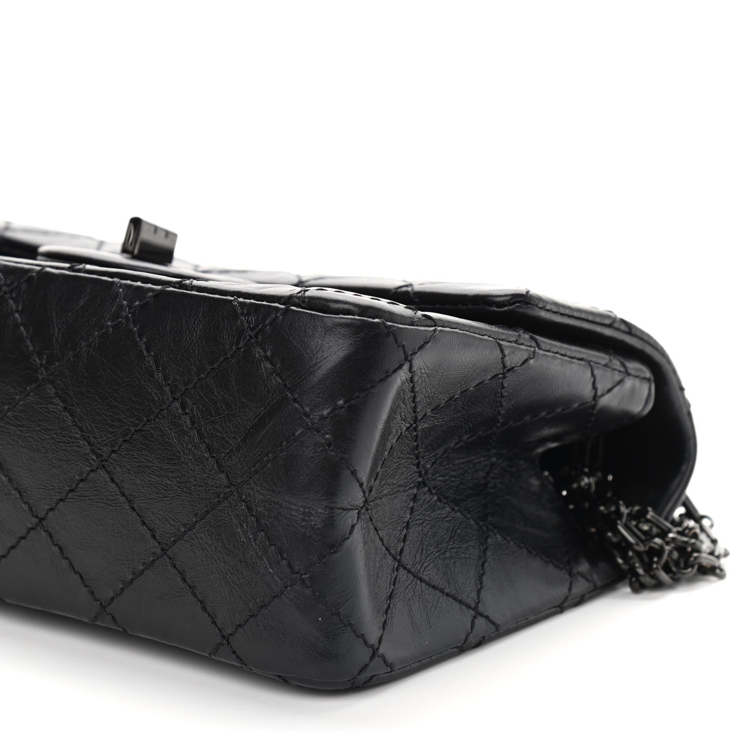 Chanel Aged Calfskin Quilted 2.55 Reissue Mini Flap So Black 6 of 9