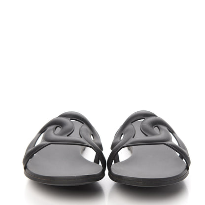 Hermes Rubber Aloha Sandals 35 Black 2 of 8