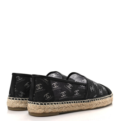 Chanel Mesh Grosgrain CC Espadrilles 40 Black White 4 of 9