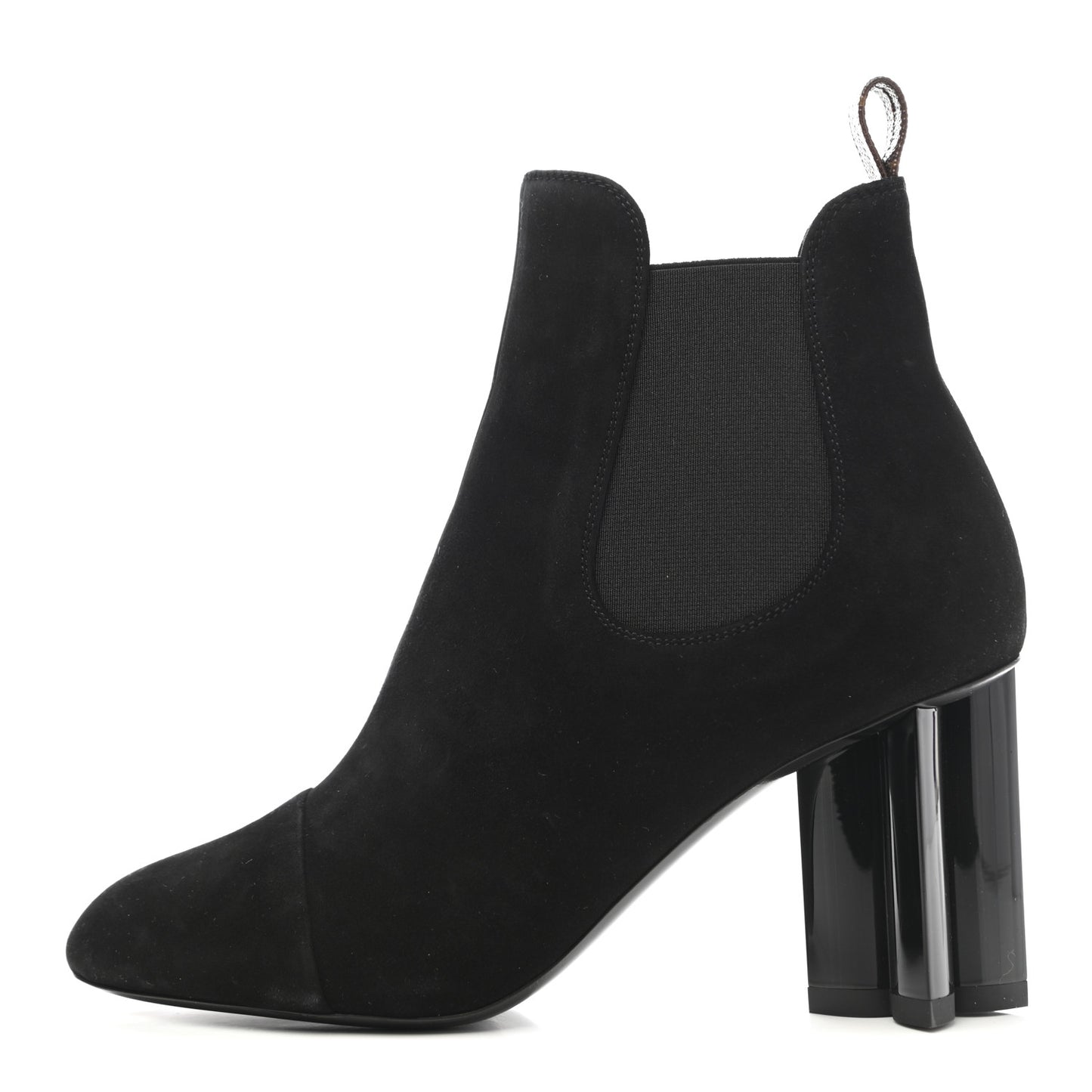 Suede Monogram Uniformes Cap Toe Chelsea 80mm Ankle Boots 37.5 Black