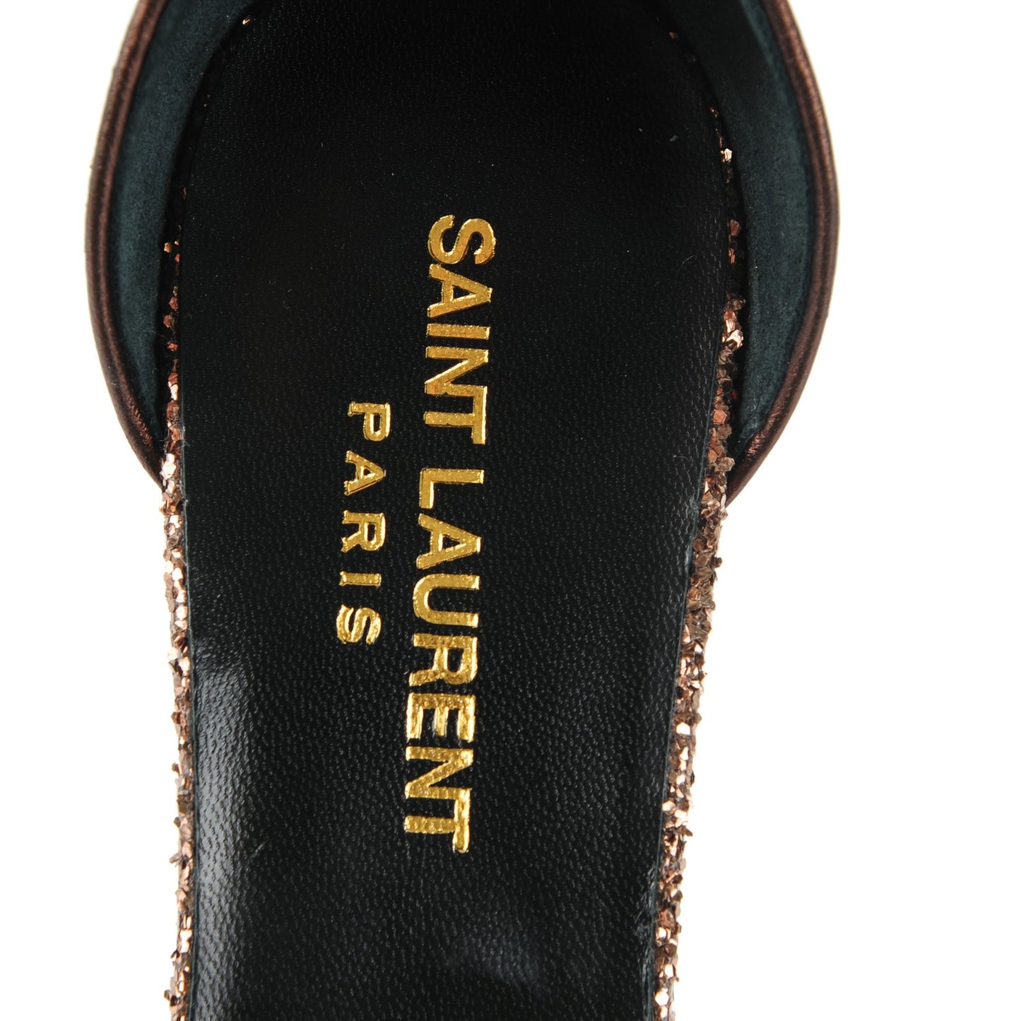 Glitter Grosgrain Jane 100 Bow Ankle Strap Sandals 36 Bronze