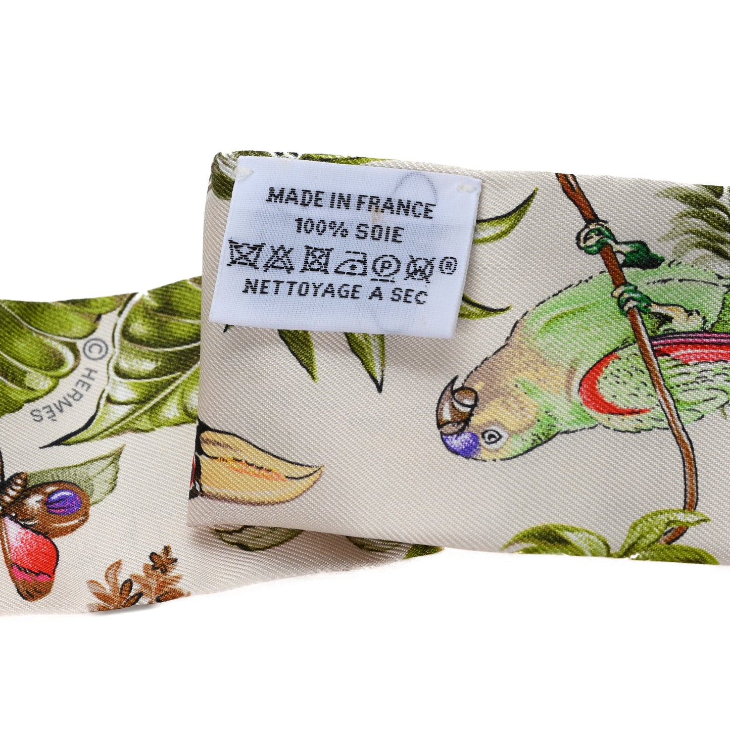 Silk Equateur Twilly Creme Vert Multicolore
