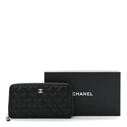 Chanel Caviar Quilted Large Gusset Zip Around Wallet Black 9 of 9