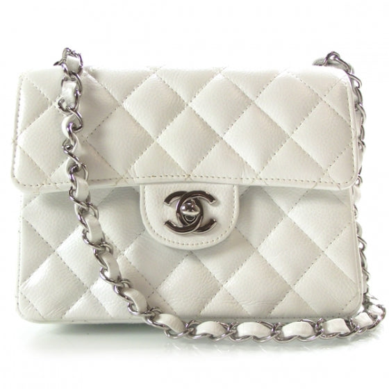 Chanel Caviar Quilted Mini Flap White 1 of 12