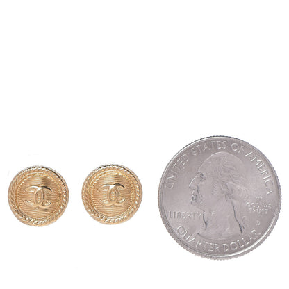 Chanel CC Button Earrings Gold 2 of 5