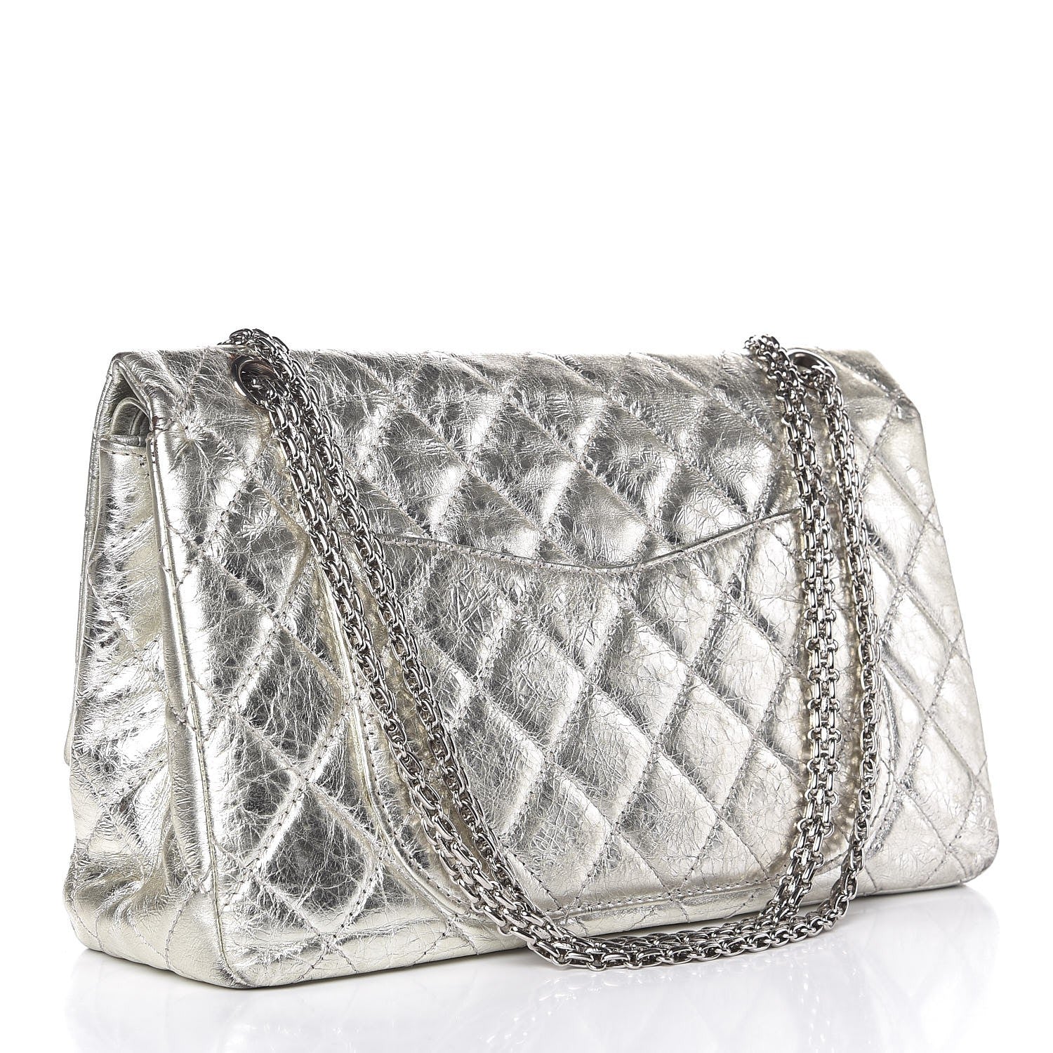 Chanel Metallic Aged Calfskin Quilted 2.55 Reissue 227 Flap Silver 4 of 22
