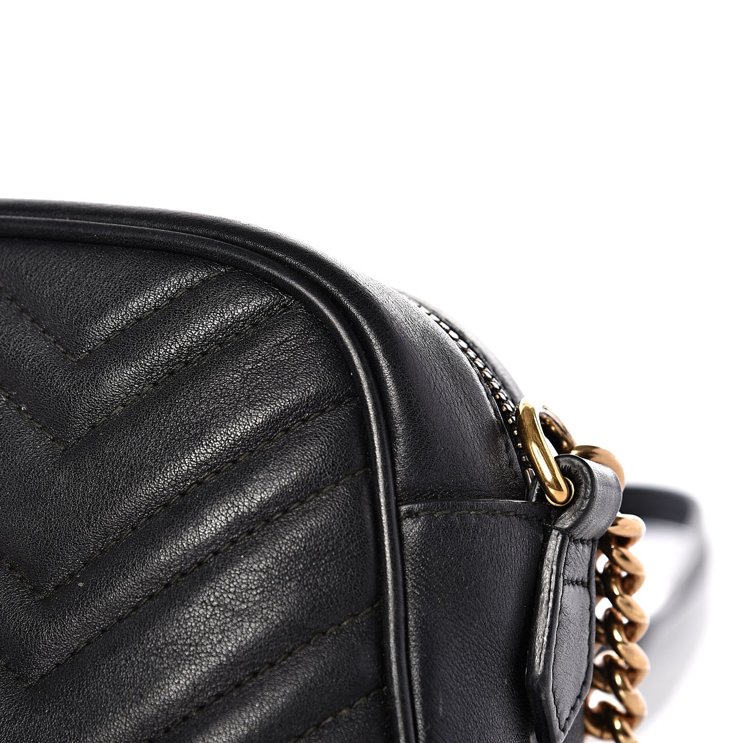 Calfskin Matelasse Small GG Marmont Chain Shoulder Bag Black