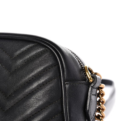 Gucci Calfskin Matelasse Small GG Marmont Chain Shoulder Bag Black 11 of 16