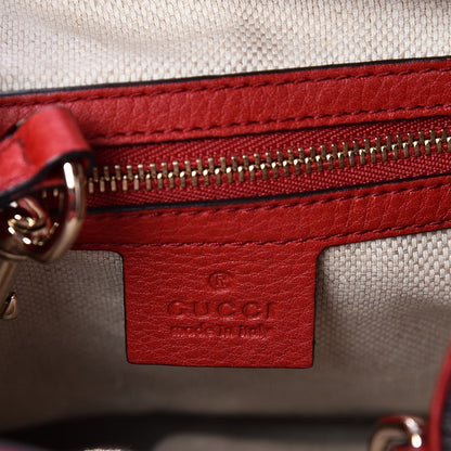 Gucci Pebbled Calfskin Small Soho Shoulder Bag Red 7 of 8