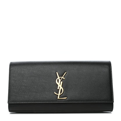 Saint Laurent Grain De Poudre Monogram Cassandre Clutch Black 1 of 6