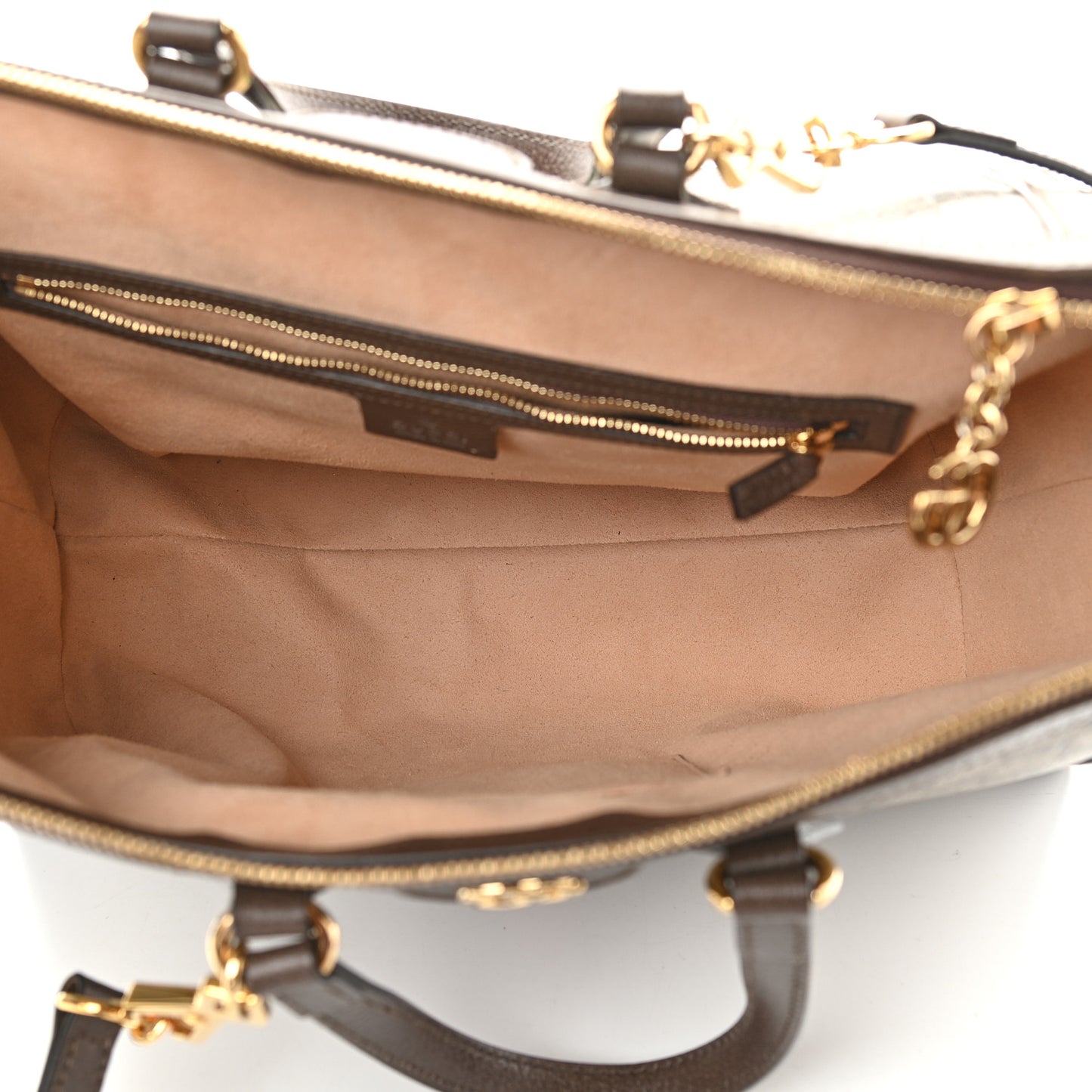 GG Supreme Monogram Web Medium Ophidia Tote Bag Brown
