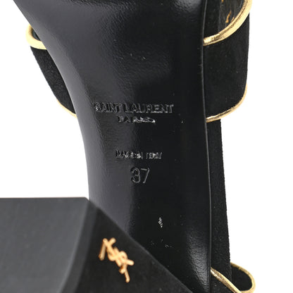 Saint Laurent Suede Babies Sandals 37 Black 6 of 8