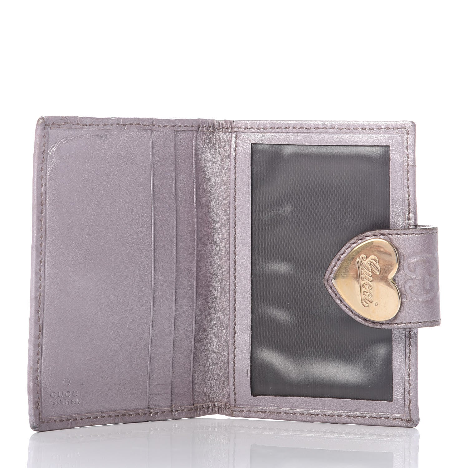 Gucci Metallic Guccissima Heart Travel Wallet Lavender 5 of 6