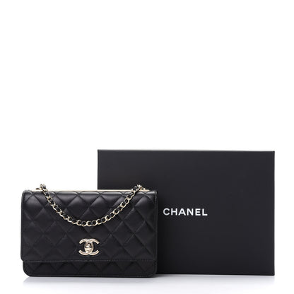 Chanel Lambskin Quilted Trendy CC Wallet On Chain WOC Black 10 of 10