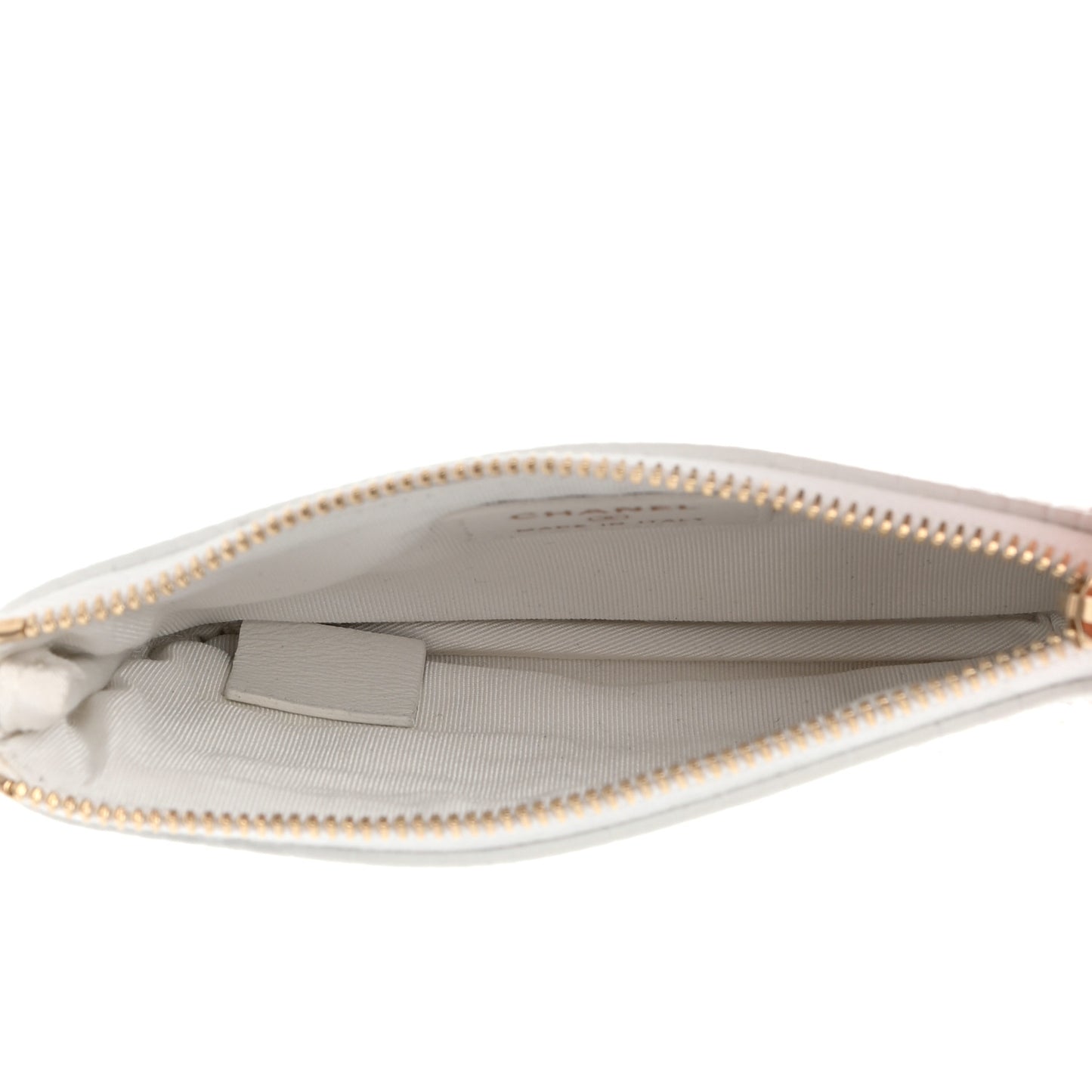 Calfskin Crocodile Embossed Cocodile Cosmetic Case White Gold