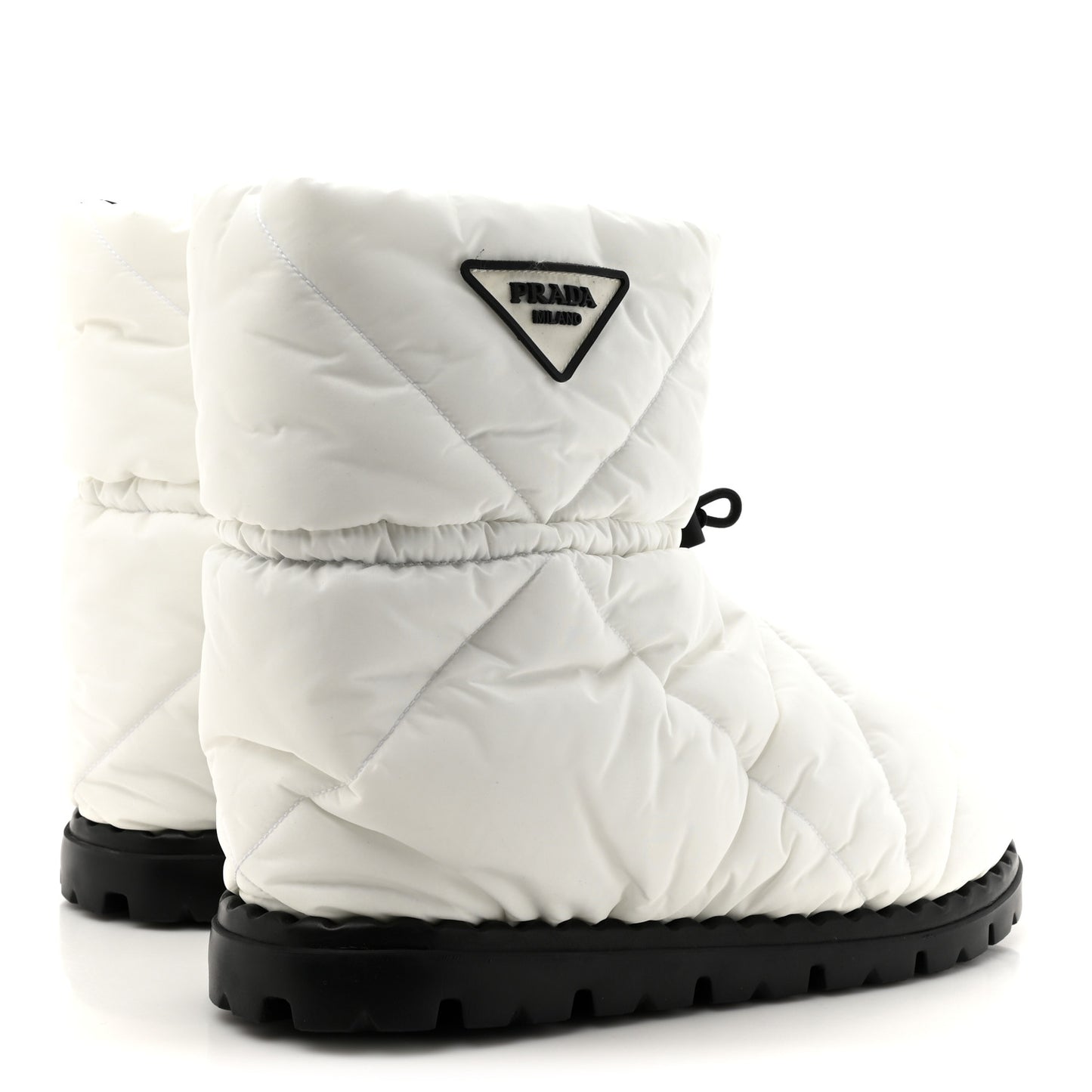 Re-Nylon Piuma Triangle Logo Padded Drawcord 20mm Snow Boots 40 White